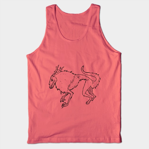 Inktober Wendigo Cryptid on the Hunt Tank Top by UntidyVenus